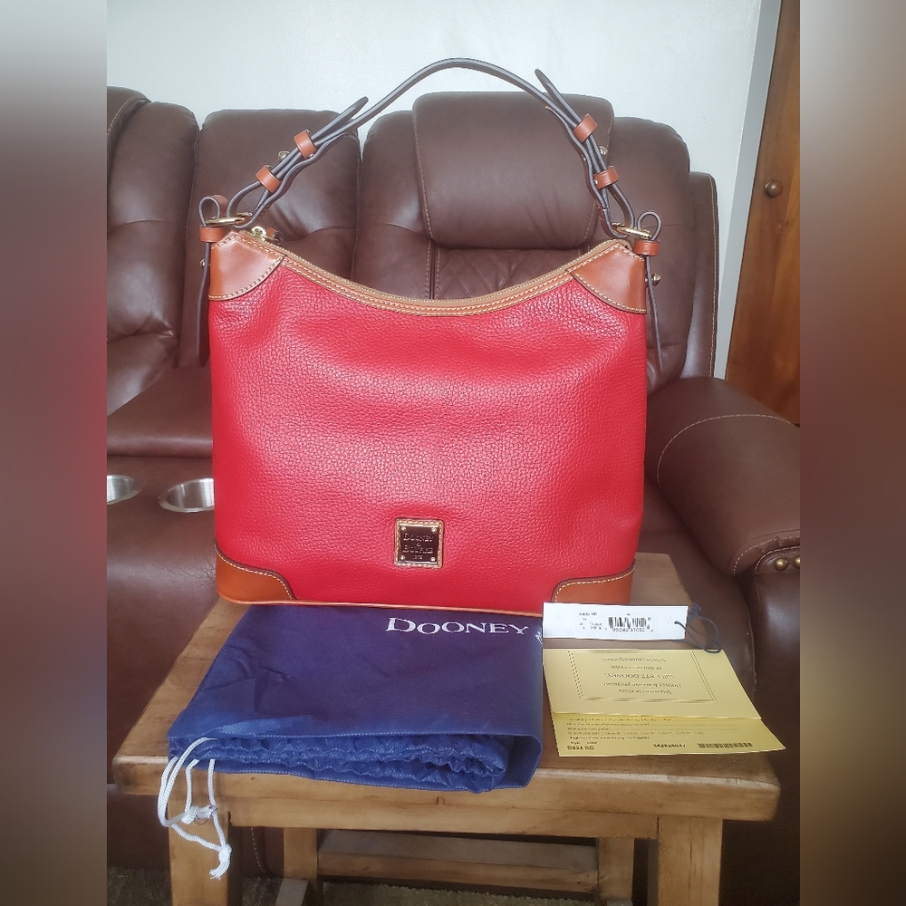 Dooney and Bourke Red Leather Shoulder Handbag EUC